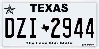 TX license plate DZI2944