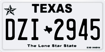 TX license plate DZI2945