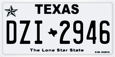 TX license plate DZI2946