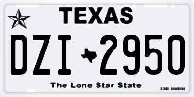 TX license plate DZI2950