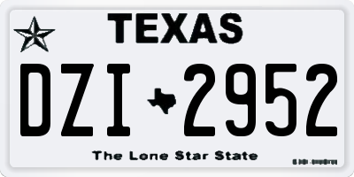 TX license plate DZI2952