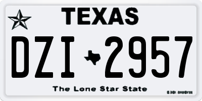 TX license plate DZI2957