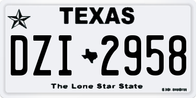 TX license plate DZI2958