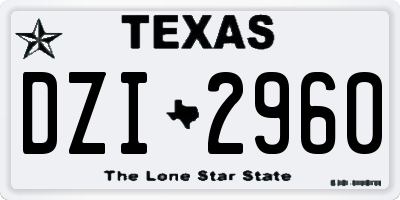 TX license plate DZI2960