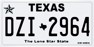 TX license plate DZI2964