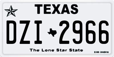 TX license plate DZI2966