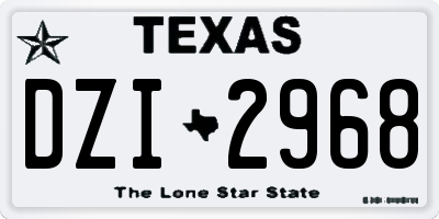 TX license plate DZI2968