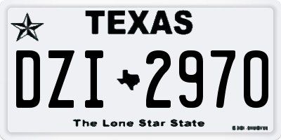 TX license plate DZI2970