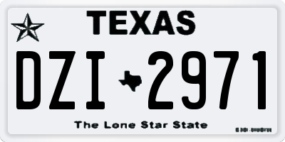TX license plate DZI2971