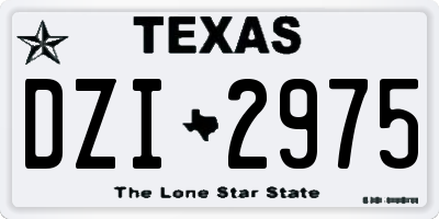 TX license plate DZI2975