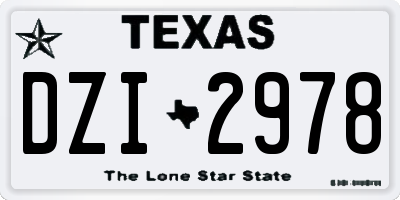 TX license plate DZI2978