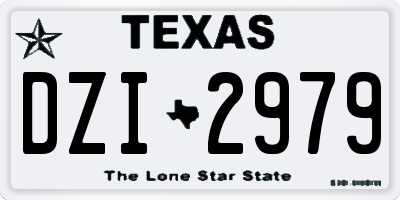 TX license plate DZI2979