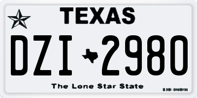 TX license plate DZI2980