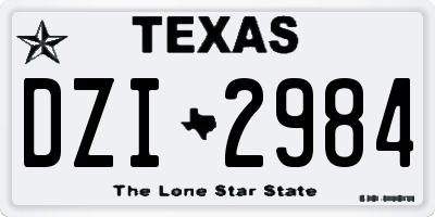 TX license plate DZI2984