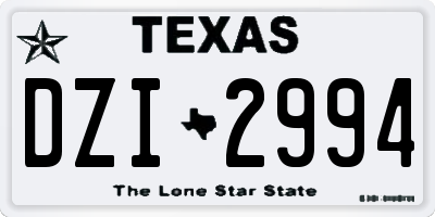 TX license plate DZI2994
