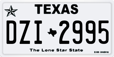 TX license plate DZI2995