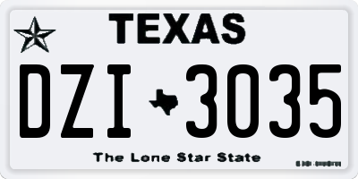 TX license plate DZI3035