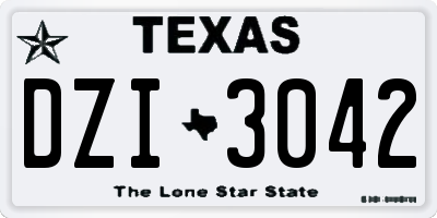 TX license plate DZI3042