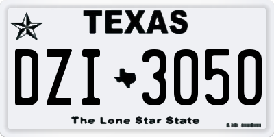 TX license plate DZI3050