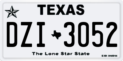 TX license plate DZI3052