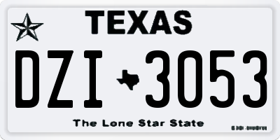 TX license plate DZI3053