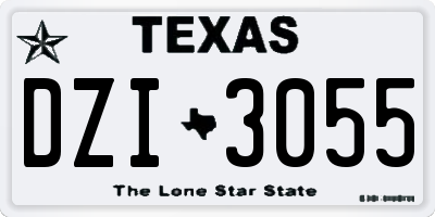 TX license plate DZI3055