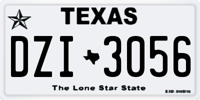 TX license plate DZI3056