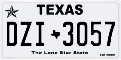 TX license plate DZI3057