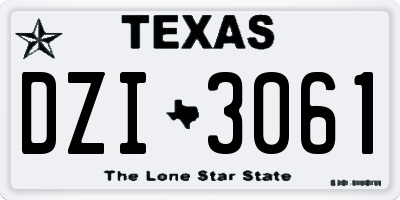 TX license plate DZI3061