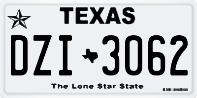 TX license plate DZI3062