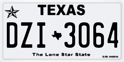 TX license plate DZI3064