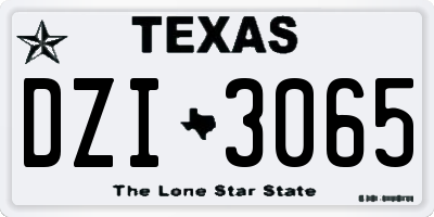 TX license plate DZI3065