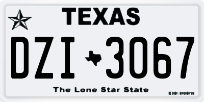 TX license plate DZI3067