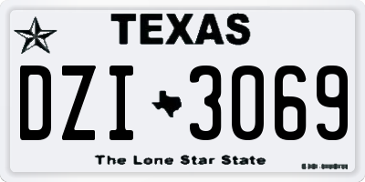 TX license plate DZI3069