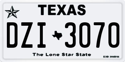 TX license plate DZI3070