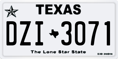 TX license plate DZI3071