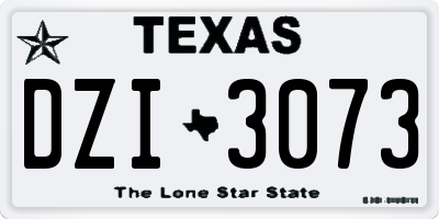 TX license plate DZI3073