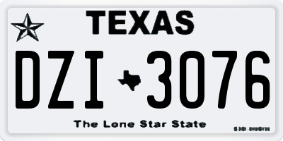 TX license plate DZI3076