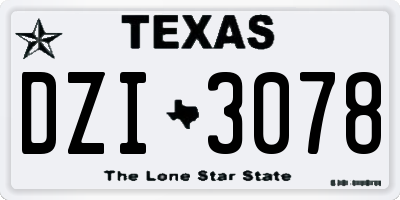 TX license plate DZI3078