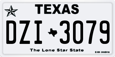 TX license plate DZI3079