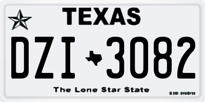 TX license plate DZI3082