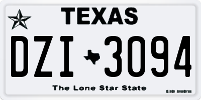 TX license plate DZI3094