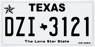 TX license plate DZI3121