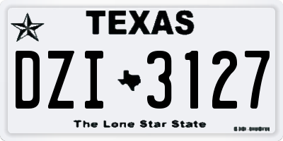 TX license plate DZI3127