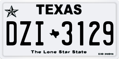 TX license plate DZI3129