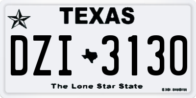 TX license plate DZI3130