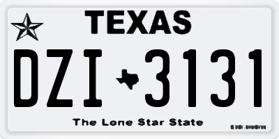 TX license plate DZI3131