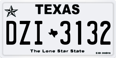 TX license plate DZI3132