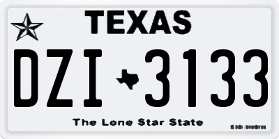 TX license plate DZI3133