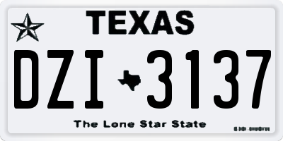 TX license plate DZI3137